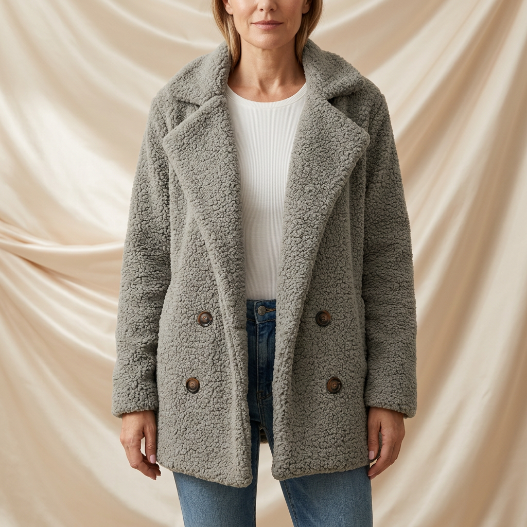 Avéra Cozy Fleeced Fall Double-Breasted Jacket