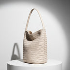 Élise Woven Vegan Leather Bucket Bag