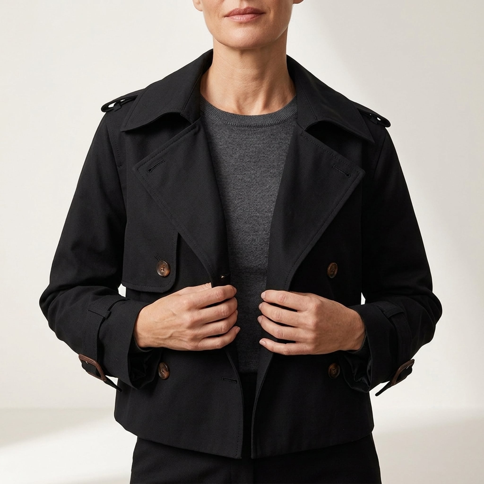 Léa Lightweight Crop Trench Coat