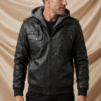 Stryde Vintage Aviator Layered Hoodie Jacket
