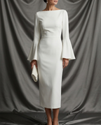 Penelope Flared Sleeve Midi Sheath Dress