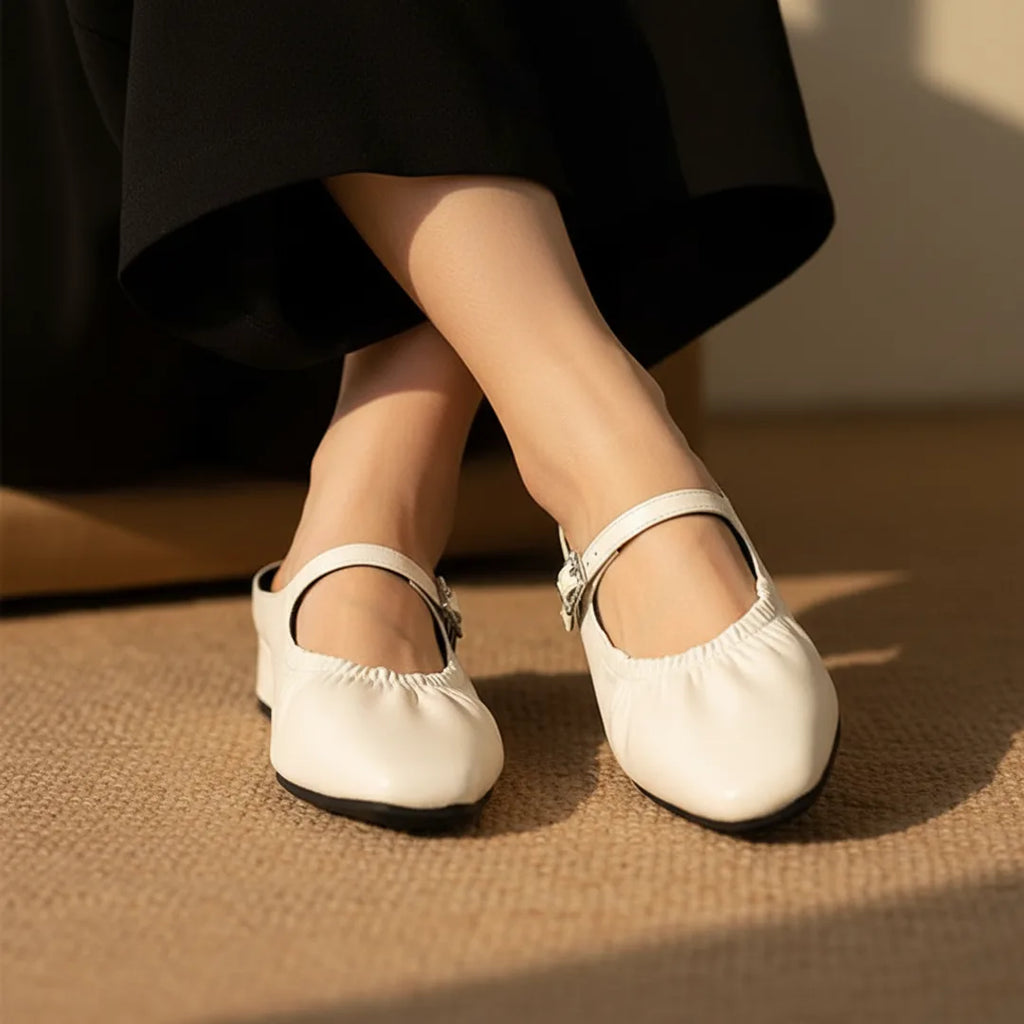Élise Parisian Chic Square Toe Mary Jane Flats