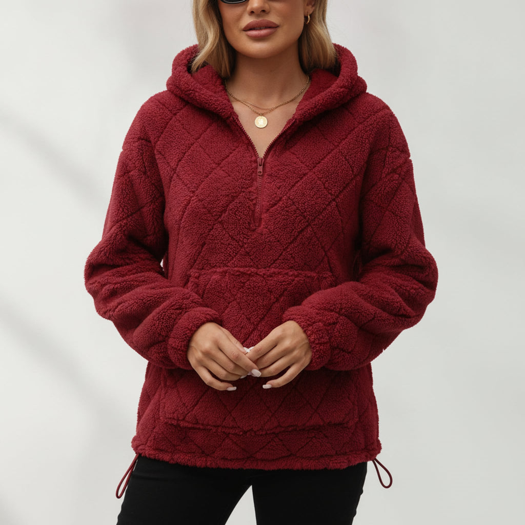 Léa Velvety Ultra Plush Quilted Hoodie
