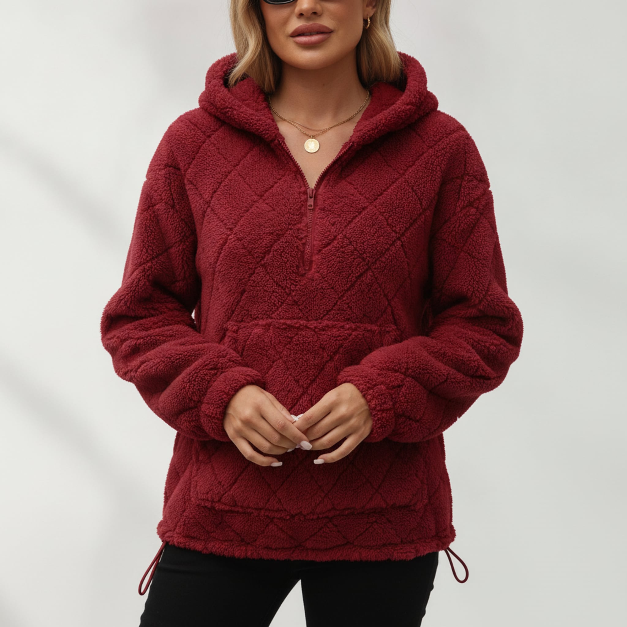 Léa Velvety Ultra Plush Quilted Hoodie