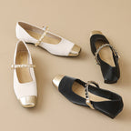 Élise French Gold Toe Mary Jane Flats