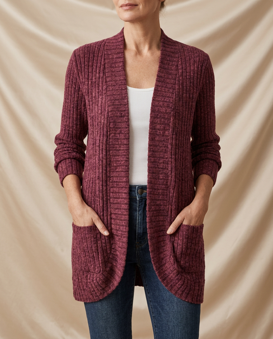 Léa Ribbed Knit Effortless Longline Cardigan