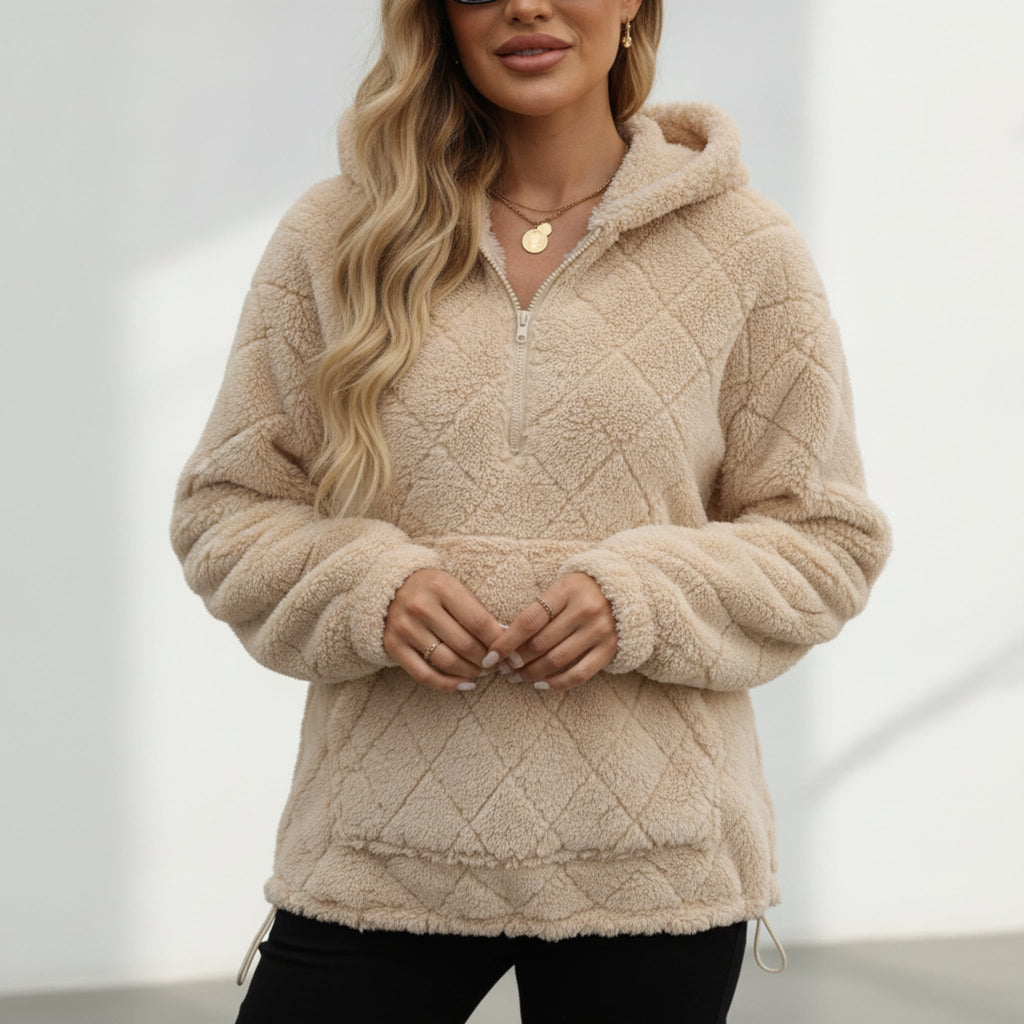 Léa Velvety Ultra Plush Quilted Hoodie