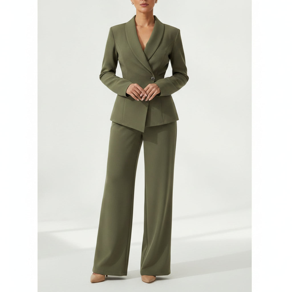 Léa One-Button Business Casual Women's Jacket & Pant Set