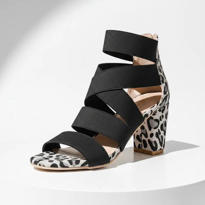Élise Leopard Wrapped Platform Heels