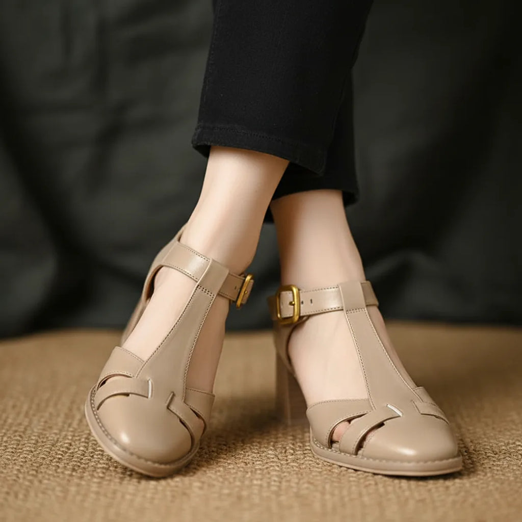 Élise T-Strap Vegan Leather Platform Heel