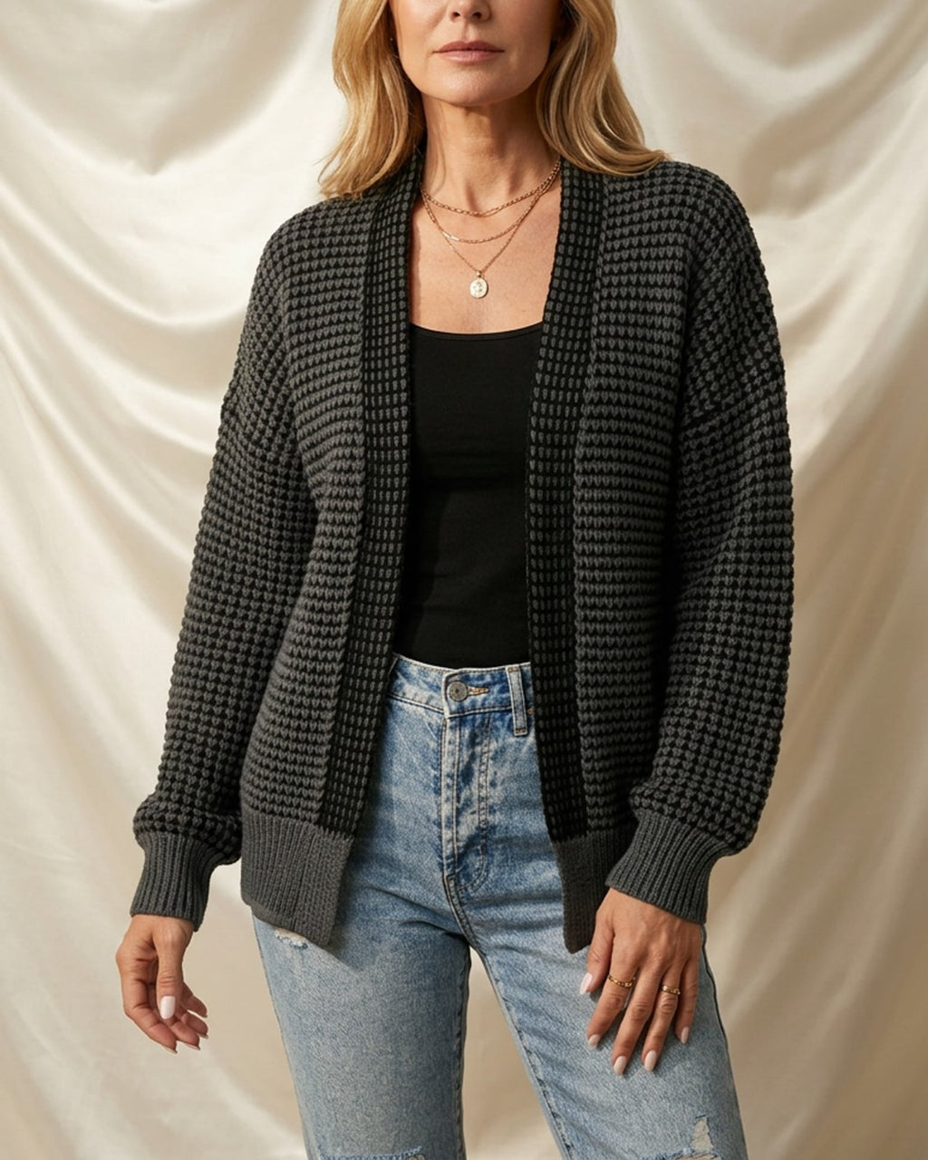 Léa Open Knit Japanese Weave Cardigan