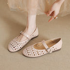 Élise Hollow Out Breathable Mary Jane Ballet Flats