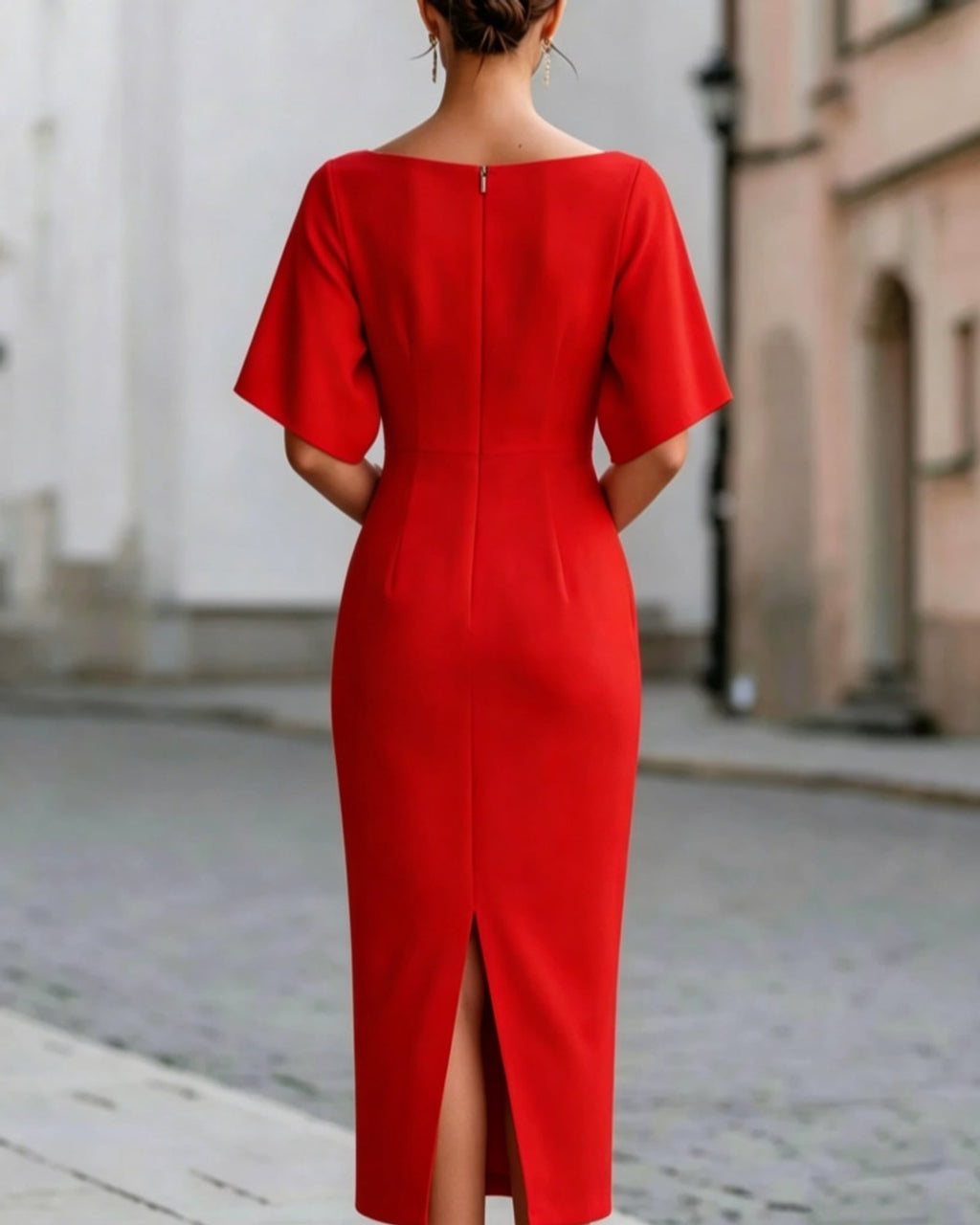 Penelope Waist-Cinching Dolman Sleeve Dress