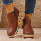 Alessia Winter Platform Side Zipper Booties