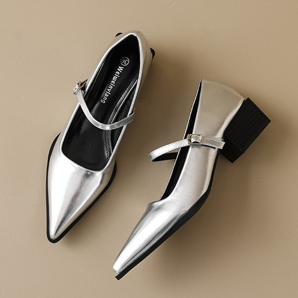 Élise French Pointed Toe Mary Jane Heels