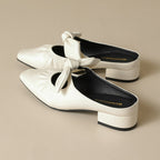 Élise Scrunched Bow Slip-On Mules