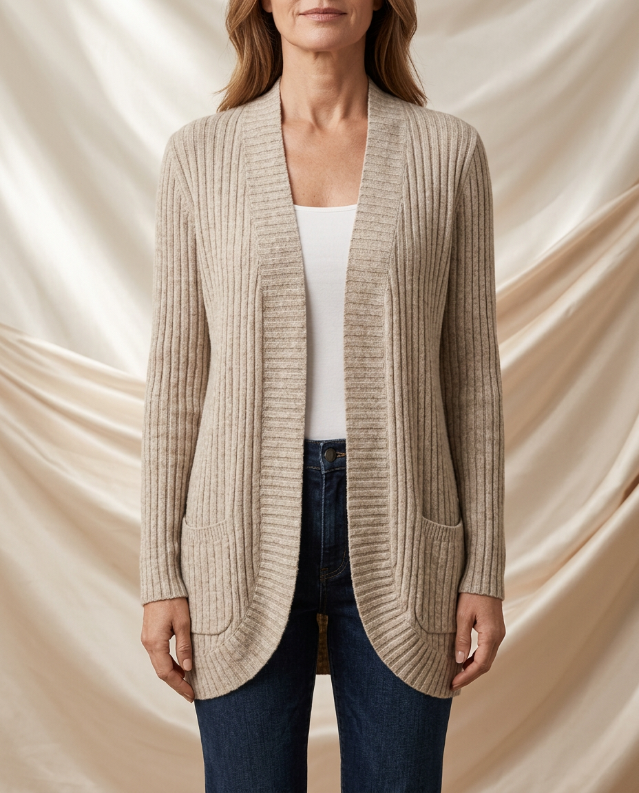 Léa Ribbed Knit Effortless Longline Cardigan