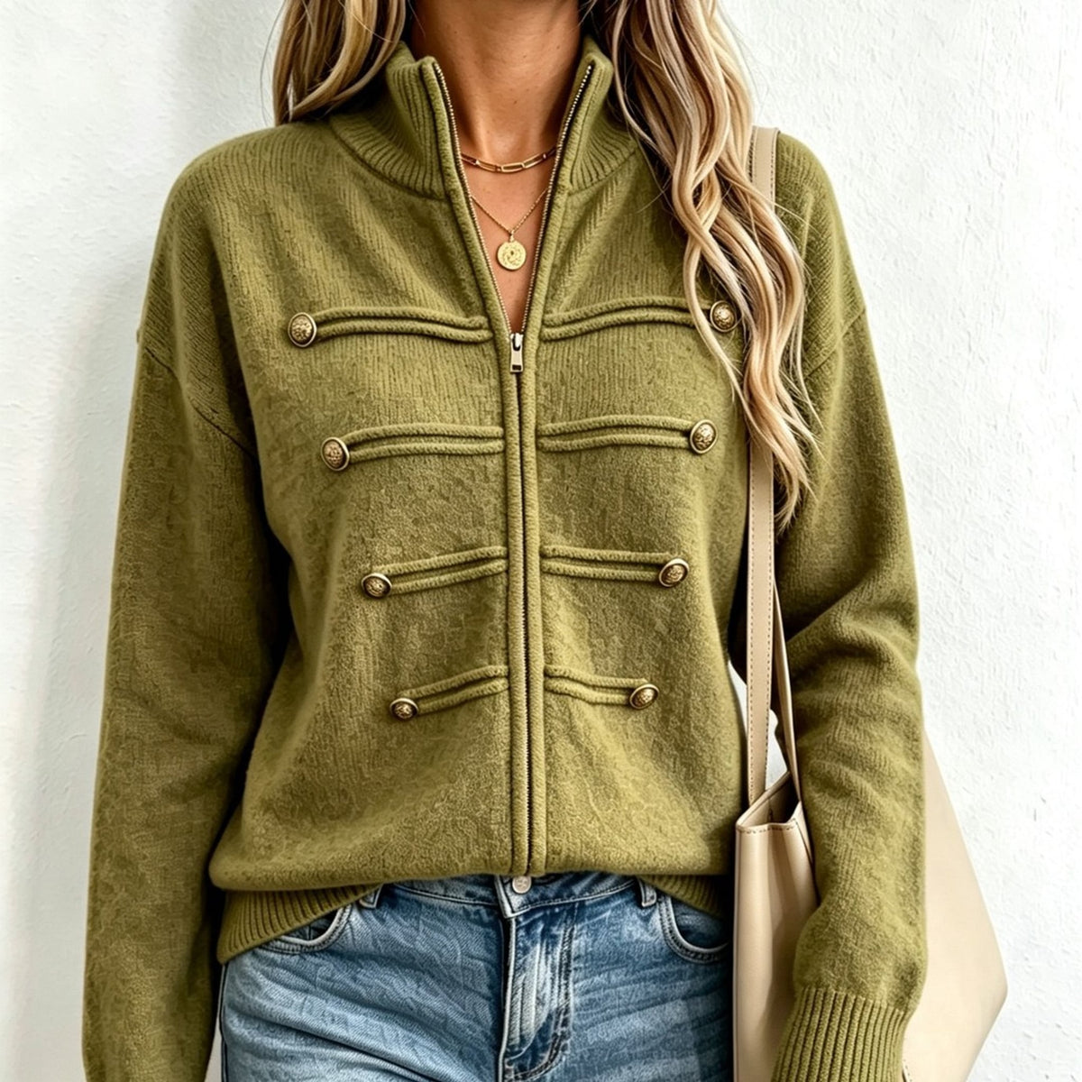 Léa Heritage Buttoned Knit Cardigan