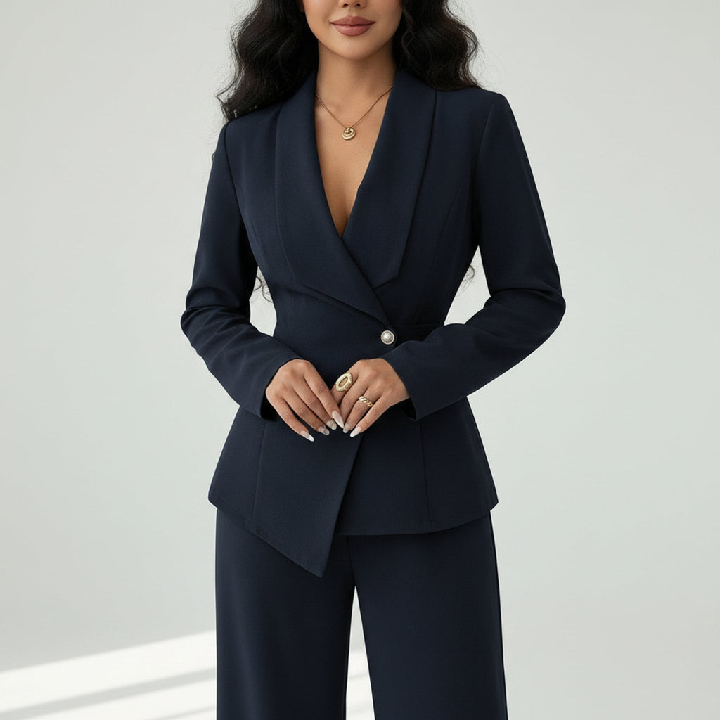 Léa One-Button Business Casual Women's Jacket & Pant Set