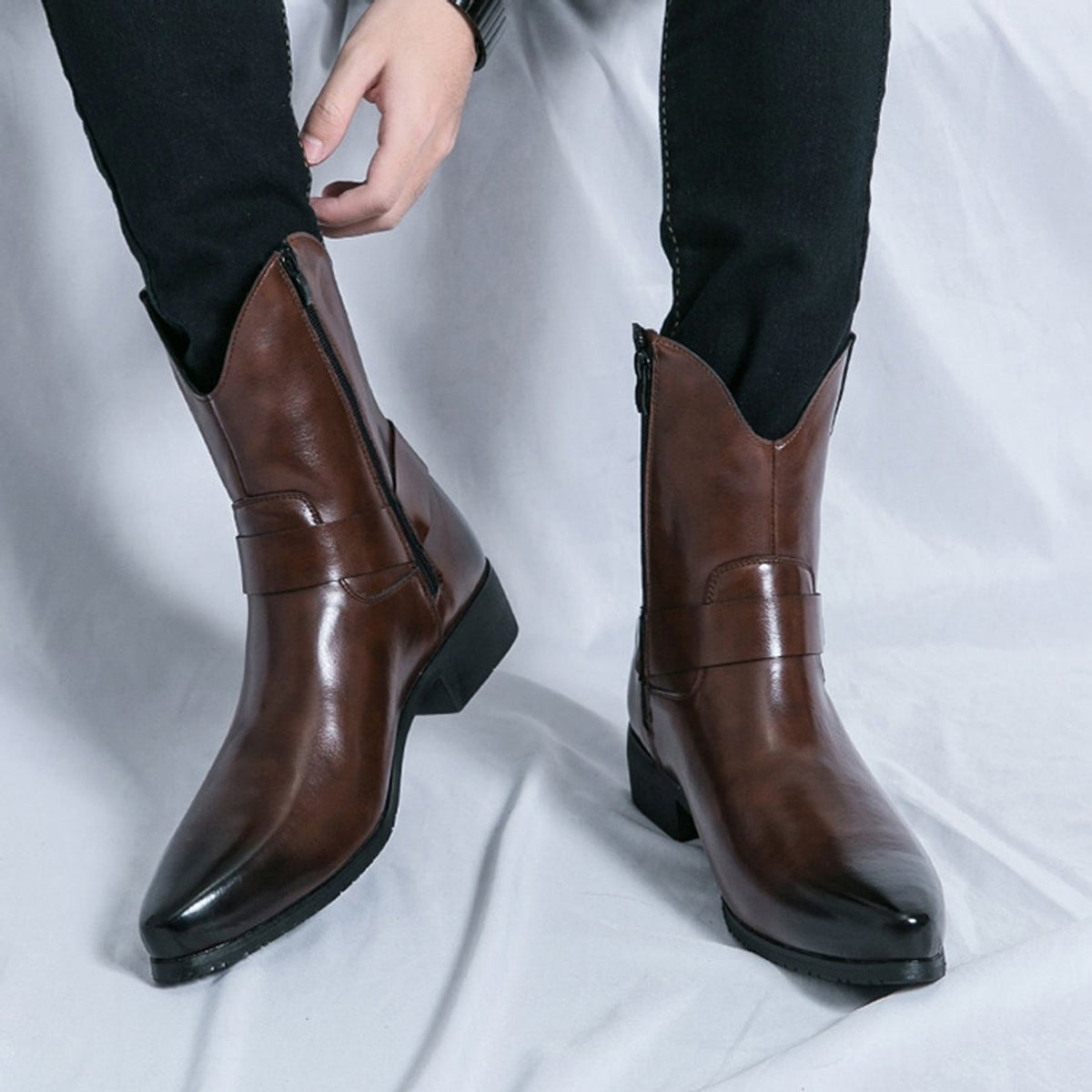 Sterling Pointed-Toe High Top Western Boots