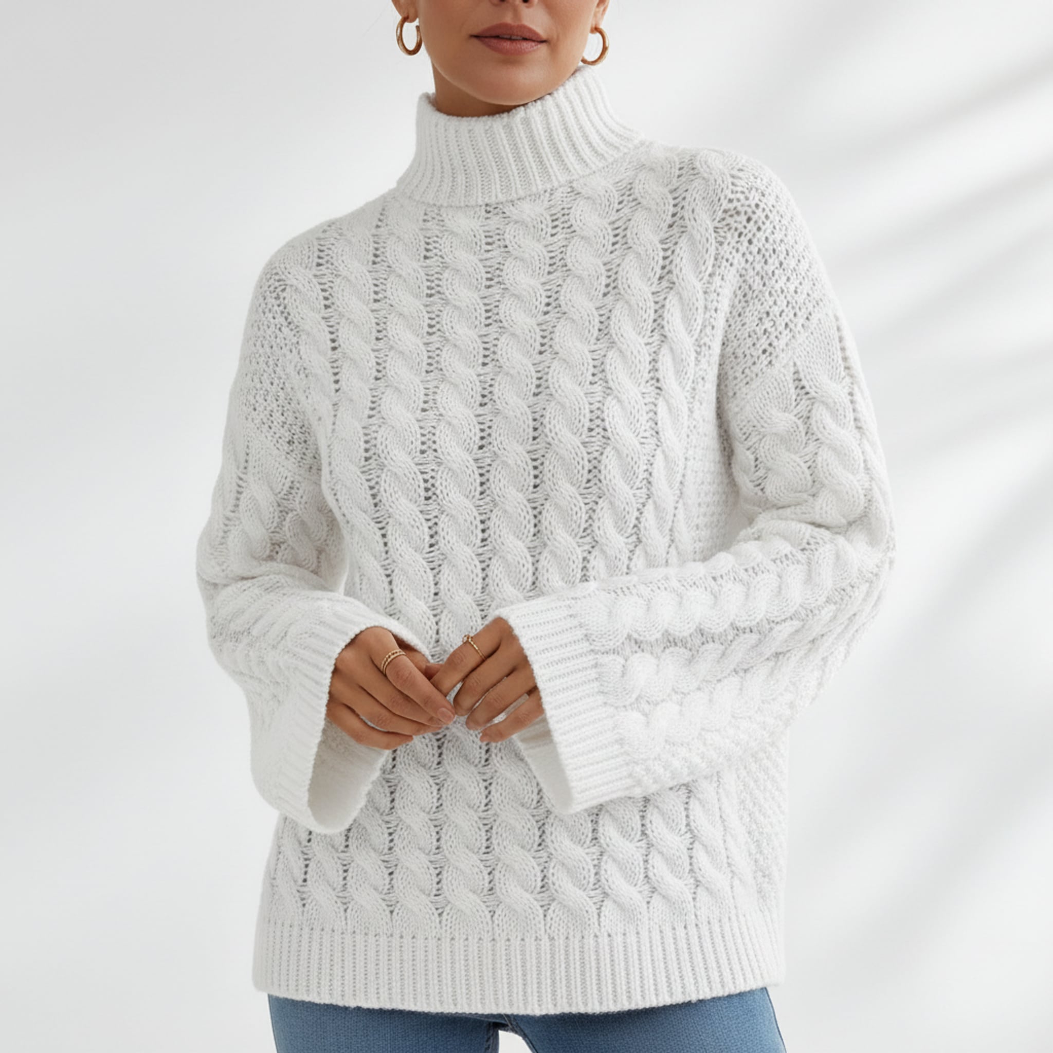 Léa Cozy Knit Oversized Turtleneck Pullover
