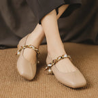Élise French Scarved Square Toe Mary Jane Flats
