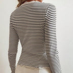 Léa Striped Lace Trim Knit Top