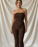 Léa Modern Ribbed Tube Top & Slim Pants Set
