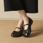 Élise Soft Sole Scrunched Mary Jane Ballet Flats