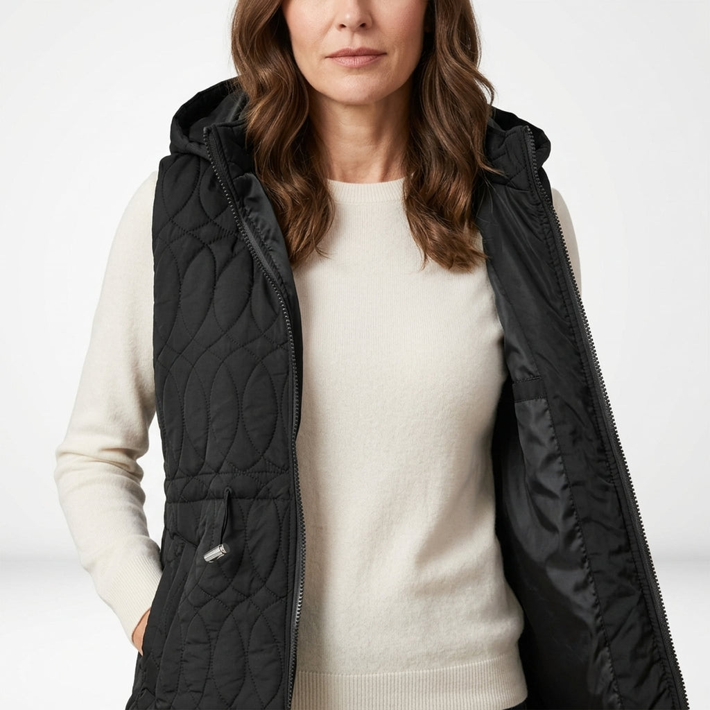 Léa Hooded Quilted Lightweight Vest Jacket