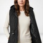 Léa Hooded Quilted Lightweight Vest Jacket