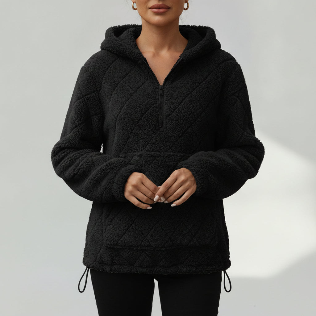 Léa Velvety Ultra Plush Quilted Hoodie