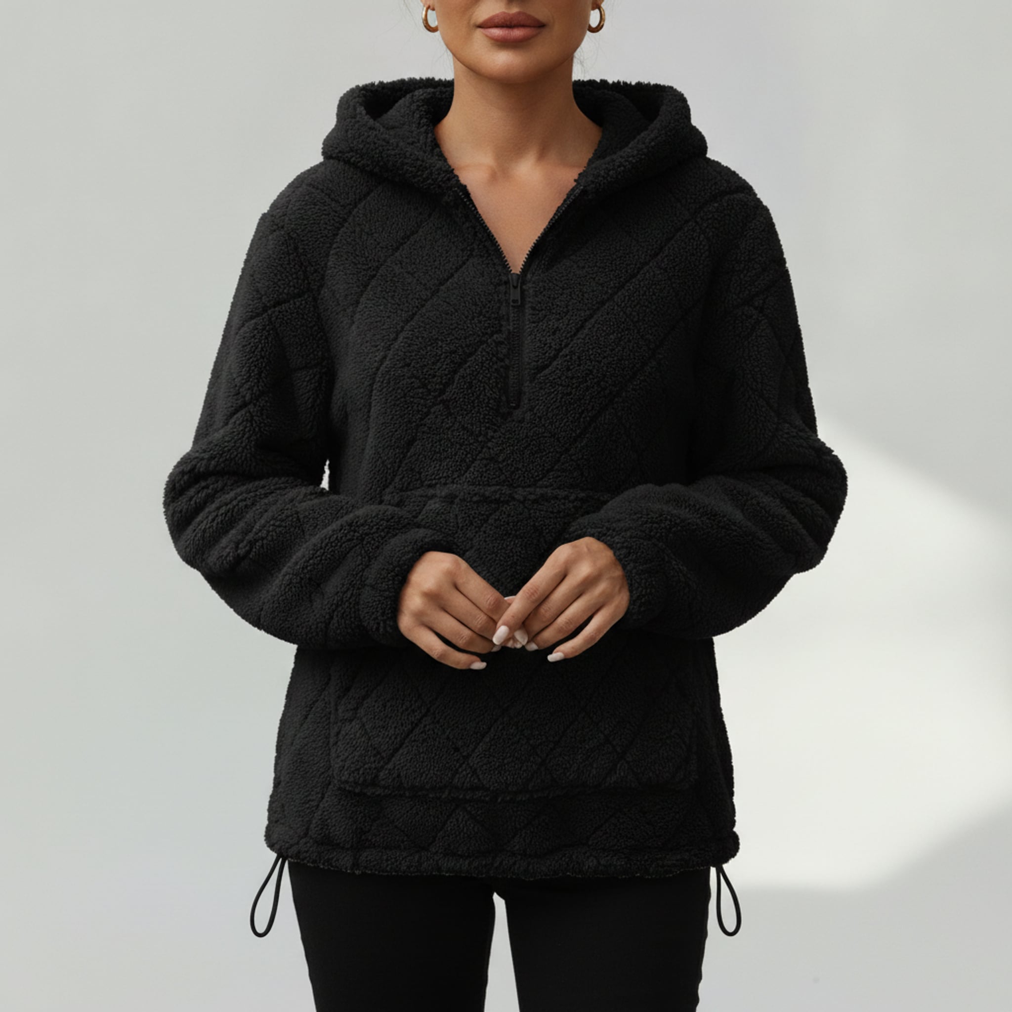 Léa Velvety Ultra Plush Quilted Hoodie