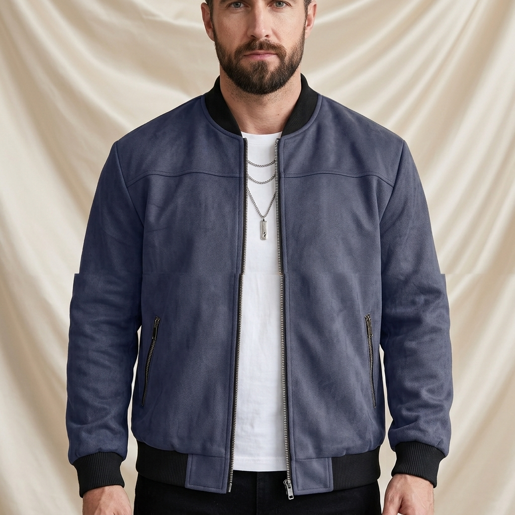 Clifford Minimal Suede Bomber Jacket