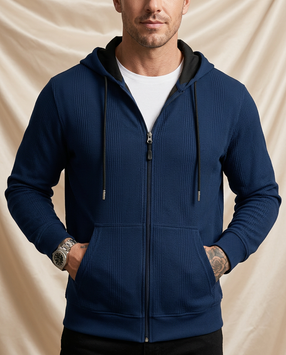 Sterling Waffle Knit Full-Zip Hoodie