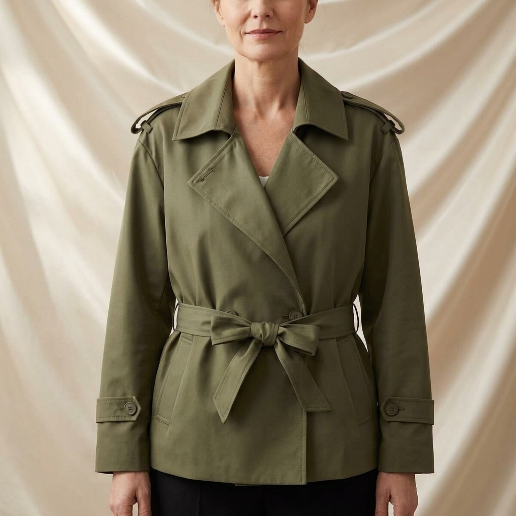Avéra Tailored Double-Breasted Trench Coat