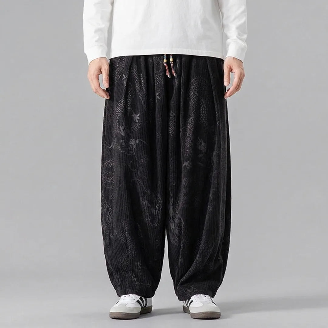 Donovan Dragon Baggy Drawstring Pants