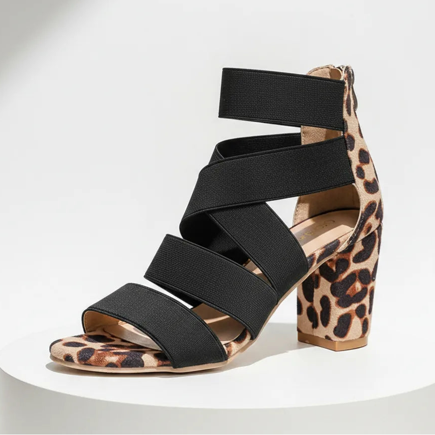 Élise Leopard Wrapped Platform Heels
