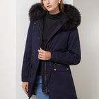 Léa Faux Fur Hooded Cinched Waist Parka