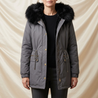 Léa Faux Fur Hooded Cinched Waist Parka