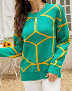 Léa Abstract Geometric Knit Pullover