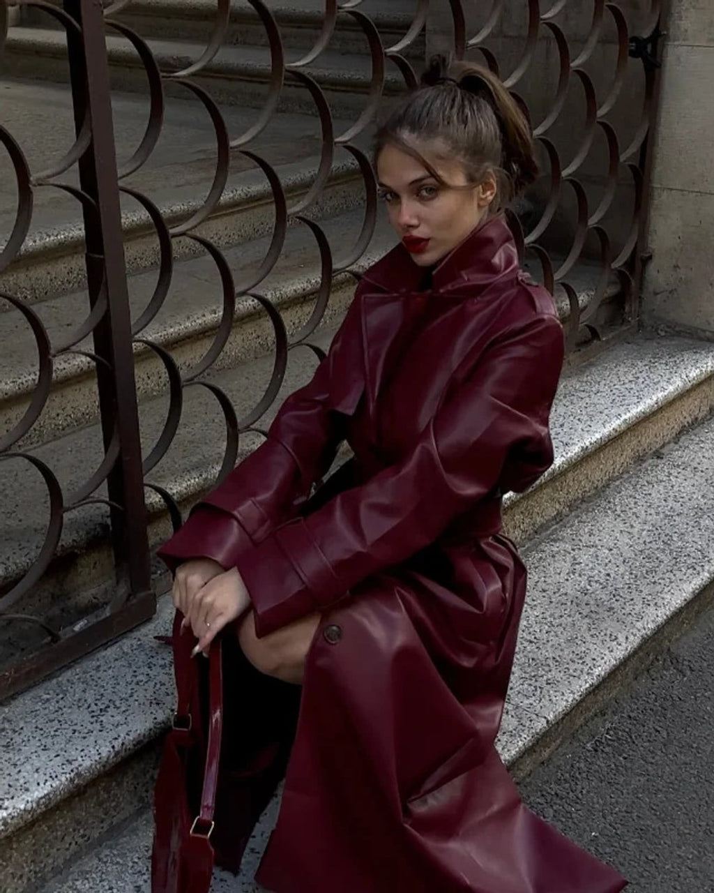 Léa Signature Vegan Leather Trench Coat