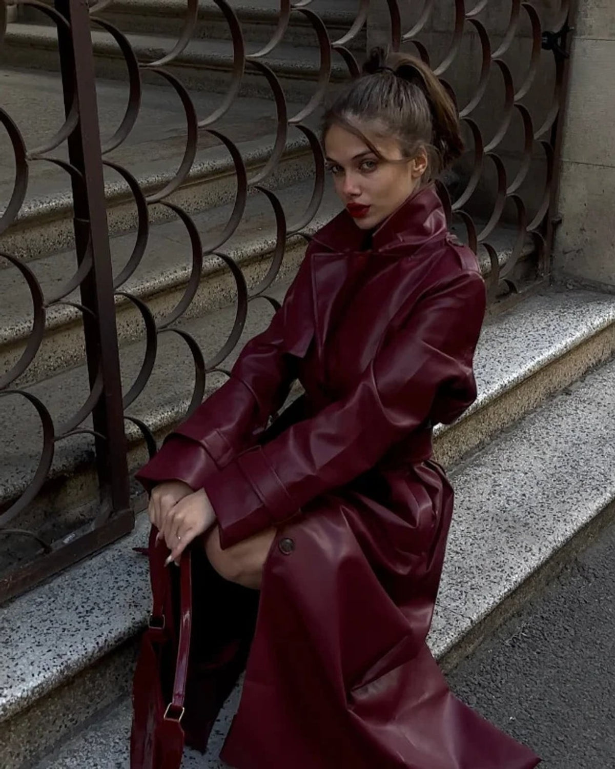 Léa Signature Vegan Leather Trench Coat