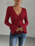 Léa Ruffled Peplum Knit Blouse