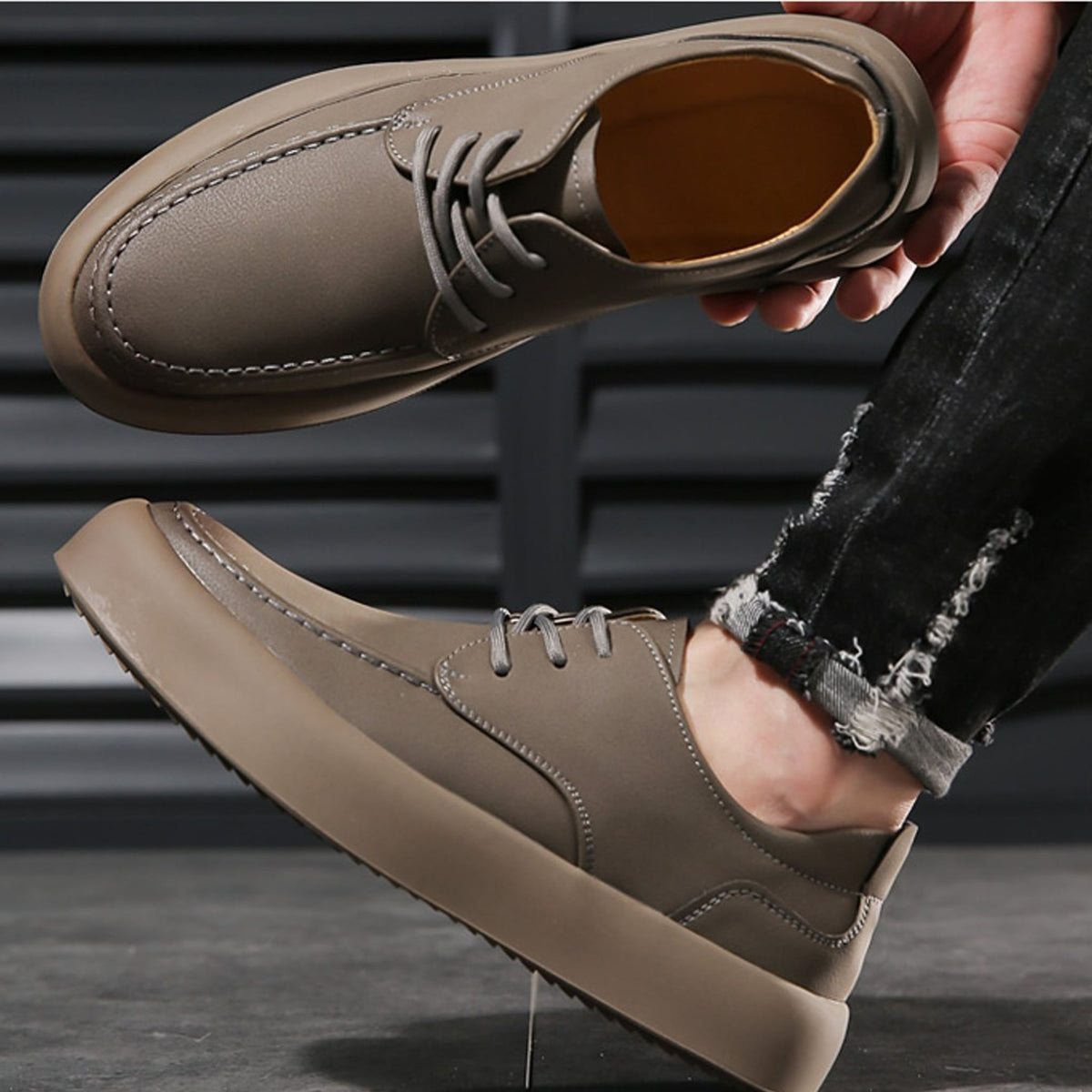 Clifford Leather Moc Toe Derby Shoe