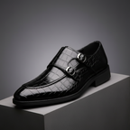Veridian Buckled Patent Croc Dress Shoe