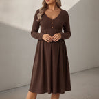 Léa Elegant Maternity V-Neck Soft Knit Dress