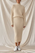 Léa Elegant Knit Turtleneck & Midi Skirt Co-Ord