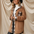 Léa Women's Plaid Plush Long Jacket