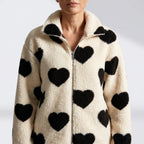 Léa Women's Cozy Hearts Plush Zip Jacket